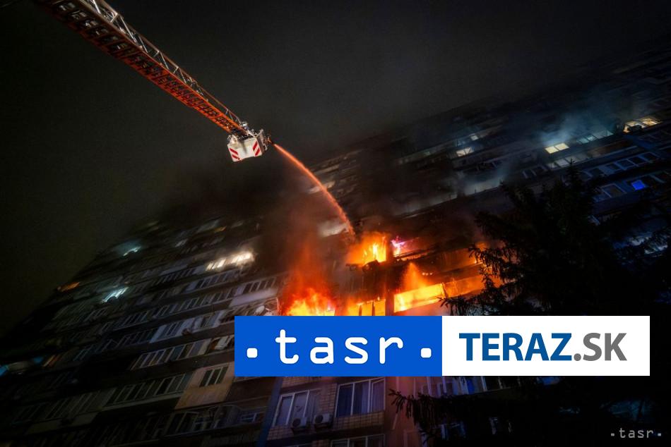 Klicko Rusko znova zasiahlo Kyjev rakety sposobili poziare